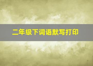 二年级下词语默写打印