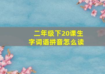 二年级下20课生字词语拼音怎么读