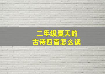 二年级夏天的古诗四首怎么读