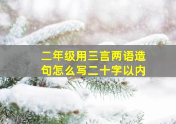 二年级用三言两语造句怎么写二十字以内