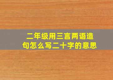 二年级用三言两语造句怎么写二十字的意思