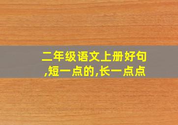 二年级语文上册好句,短一点的,长一点点