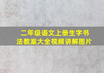 二年级语文上册生字书法教案大全视频讲解图片