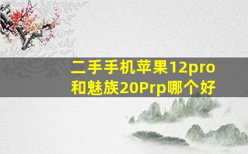 二手手机苹果12pro和魅族20Prp哪个好