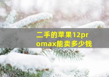 二手的苹果12promax能卖多少钱