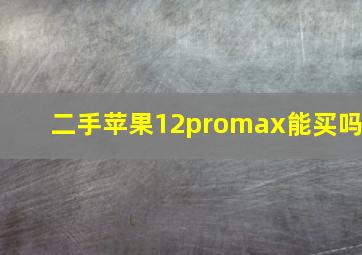 二手苹果12promax能买吗