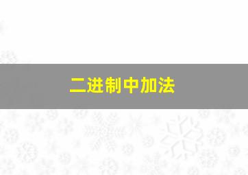 二进制中加法