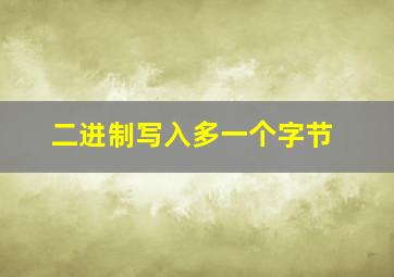 二进制写入多一个字节