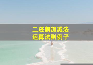 二进制加减法运算法则例子