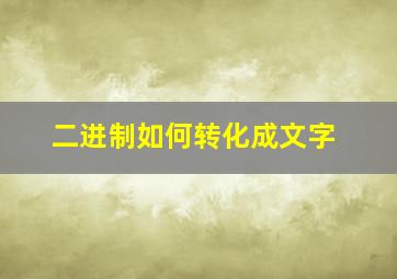 二进制如何转化成文字