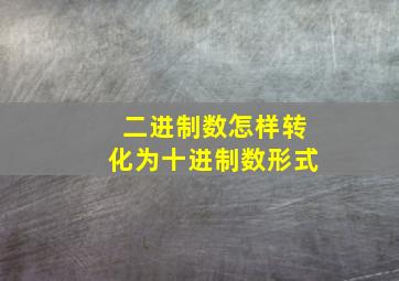 二进制数怎样转化为十进制数形式