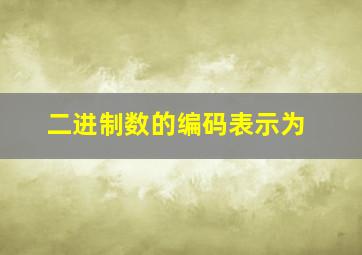 二进制数的编码表示为