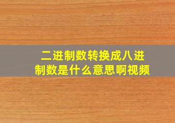 二进制数转换成八进制数是什么意思啊视频