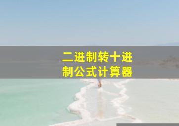 二进制转十进制公式计算器