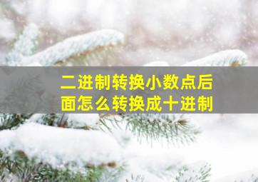 二进制转换小数点后面怎么转换成十进制