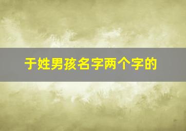 于姓男孩名字两个字的