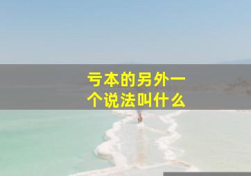 亏本的另外一个说法叫什么