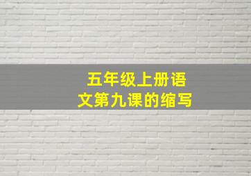 五年级上册语文第九课的缩写