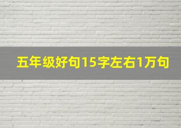 五年级好句15字左右1万句