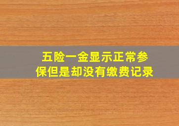 五险一金显示正常参保但是却没有缴费记录