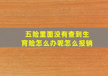 五险里面没有查到生育险怎么办呢怎么报销