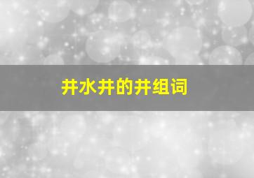 井水井的井组词