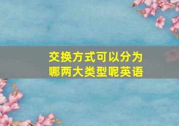 交换方式可以分为哪两大类型呢英语