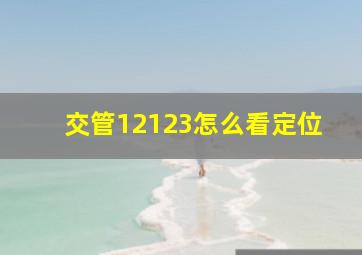 交管12123怎么看定位