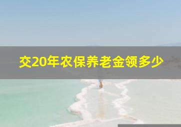 交20年农保养老金领多少