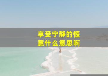 享受宁静的惬意什么意思啊