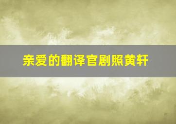 亲爱的翻译官剧照黄轩