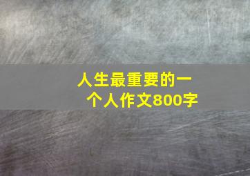 人生最重要的一个人作文800字