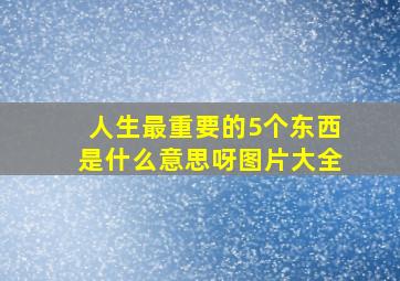 人生最重要的5个东西是什么意思呀图片大全