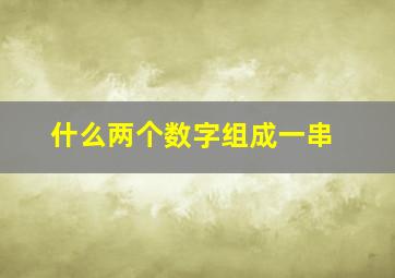 什么两个数字组成一串