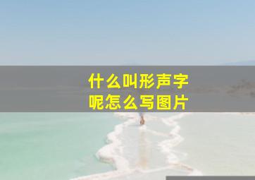 什么叫形声字呢怎么写图片