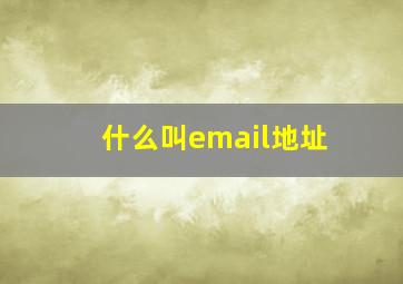 什么叫email地址