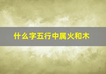 什么字五行中属火和木