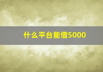 什么平台能借5000