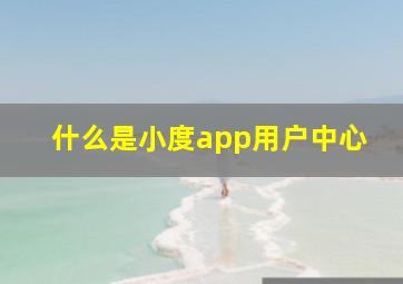 什么是小度app用户中心