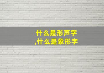 什么是形声字,什么是象形字