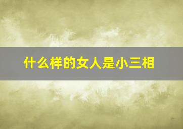 什么样的女人是小三相