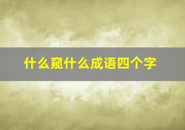 什么窥什么成语四个字