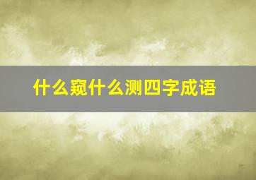 什么窥什么测四字成语