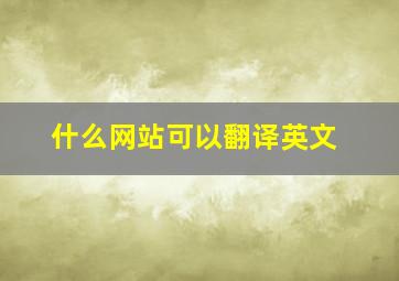 什么网站可以翻译英文