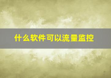 什么软件可以流量监控