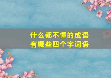 什么都不懂的成语有哪些四个字词语