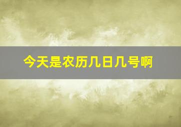 今天是农历几日几号啊