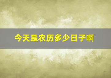 今天是农历多少日子啊