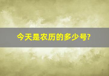 今天是农历的多少号?