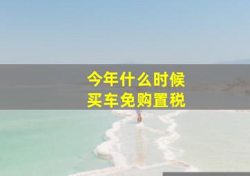 今年什么时候买车免购置税